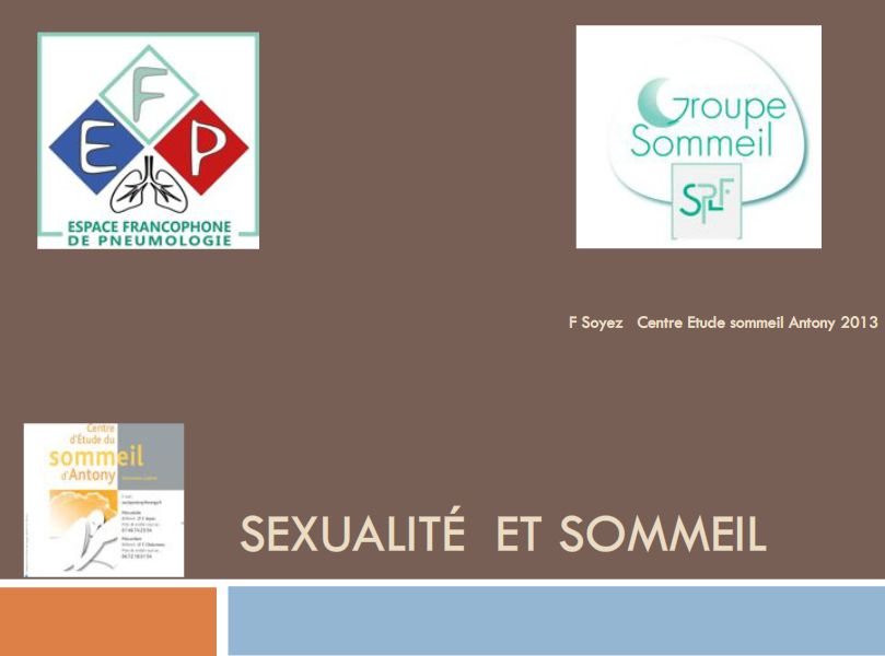 Sexualité et Sommeil. Frank Soyez